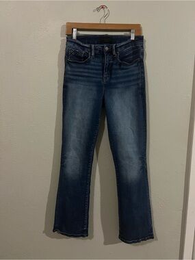 Buckle Black Mid-Rise Dark Wash fit 75 Bootcut Jeans size 28x32